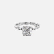  The Marilyn Cushion Moissanite Ring 14k White Gold 001