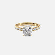 The Marilyn Cushion Moissanite Ring 14k Yellow Gold 001