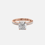  The Marilyn Cushion Moissanite Ring 18k Rose Gold 001