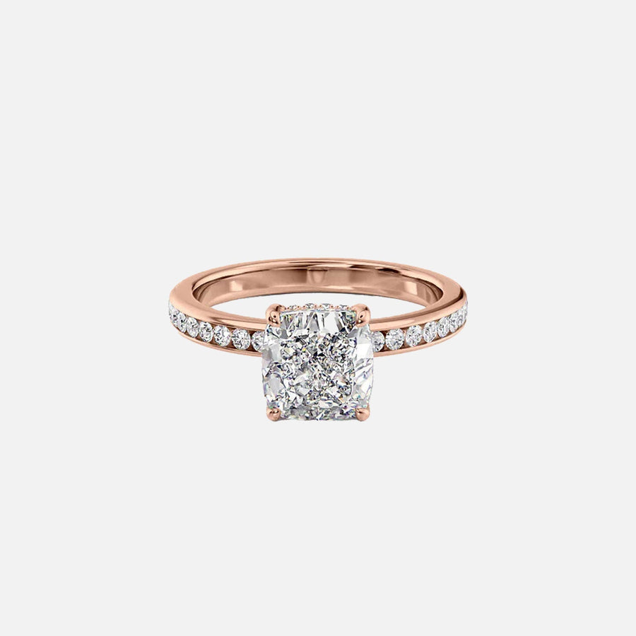  The Marilyn Cushion Moissanite Ring 18k Rose Gold 001