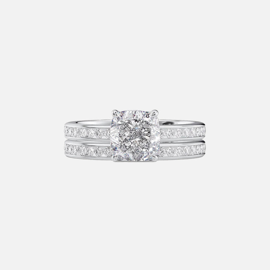 The Marilyn Cushion Moissanite Ring 18k White Gold 003