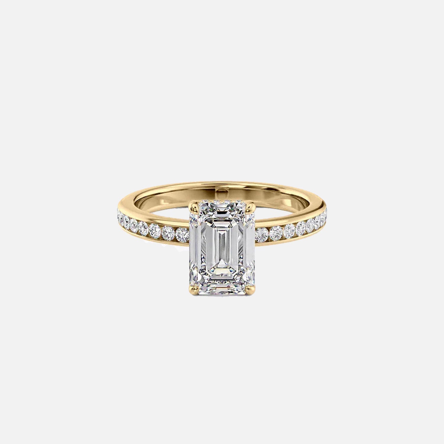 The Marilyn Emerald Lab Diamond Ring 14k Yellow Gold 001