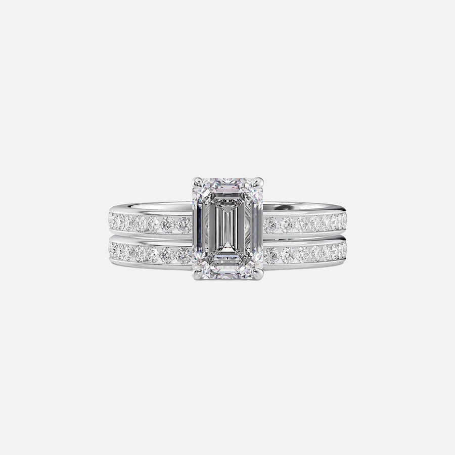  The Marilyn Emerald Lab Diamond Ring 18k White Gold 003