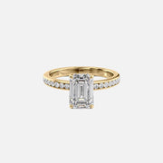 The Marilyn Emerald Moissanite Ring 14k Yellow Gold 001