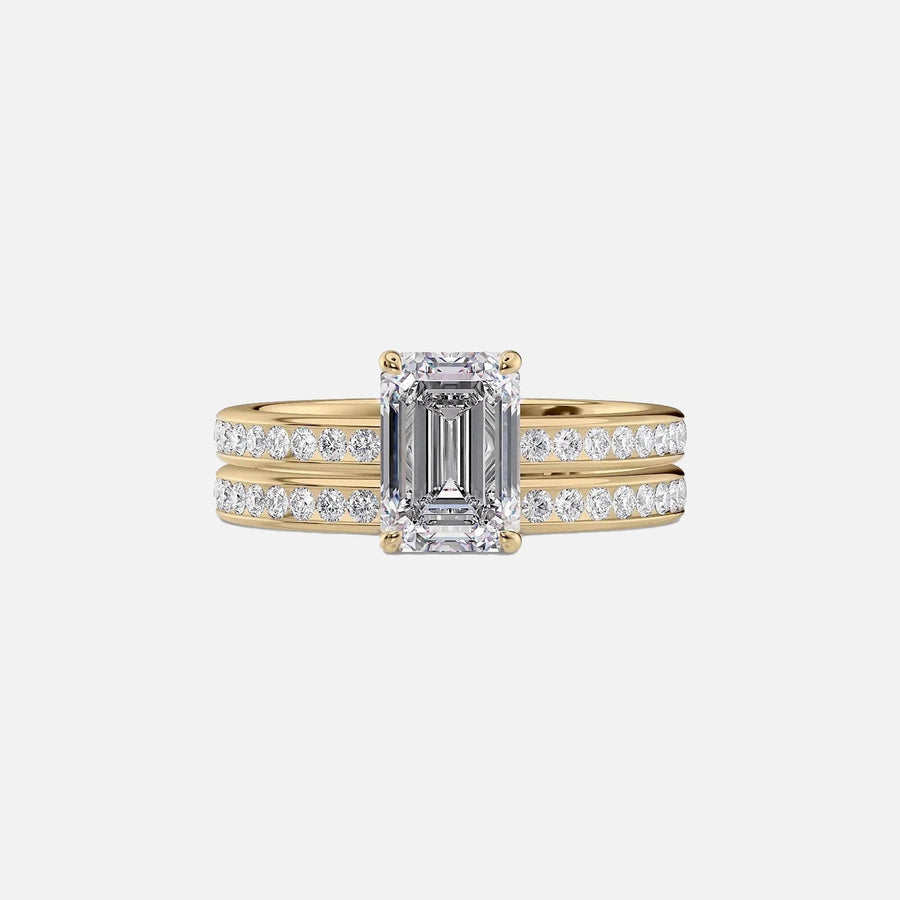  The Marilyn Emerald Moissanite Ring 18k Yellow Gold 003