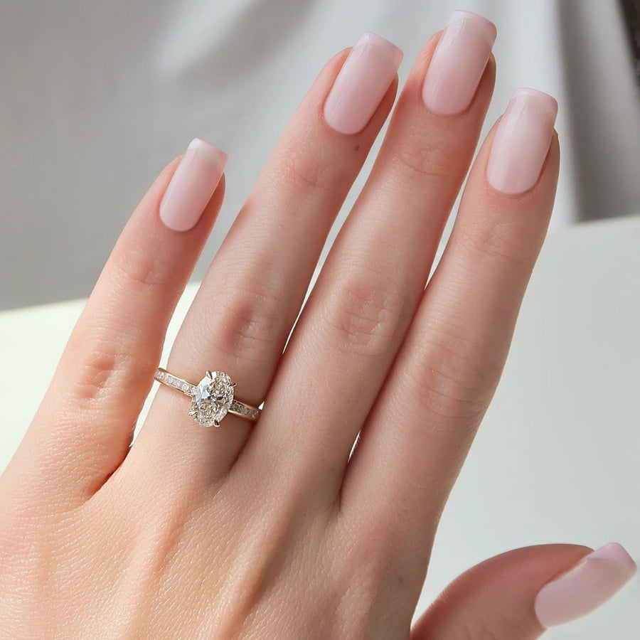  The Marilyn Oval Moissanite Ring 14k Yellow Gold 004