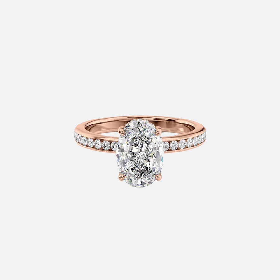  The Marilyn Oval Moissanite Ring 18k Rose Gold 001