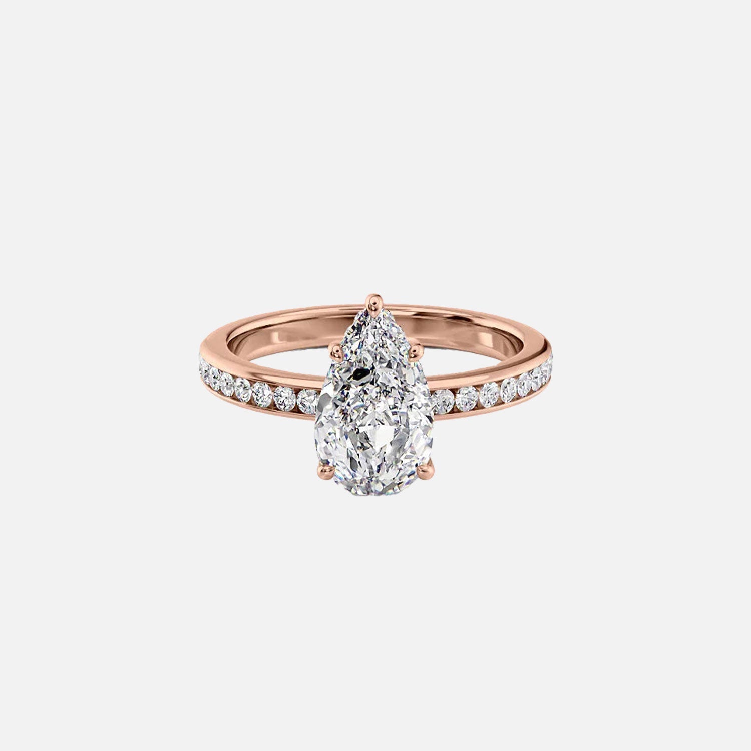  The Marilyn Pear Lab Diamond Ring 14k Rose Gold 001