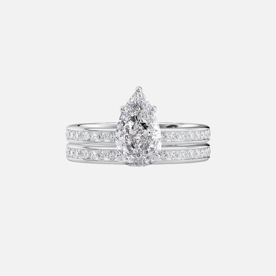  The Marilyn Pear Moissanite Ring 14k White Gold 003