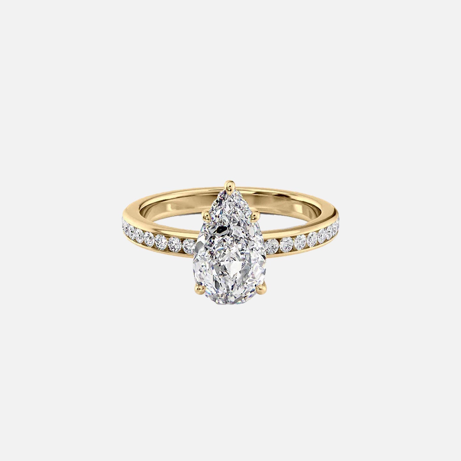 The Marilyn Pear Moissanite Ring 14k Yellow Gold 001