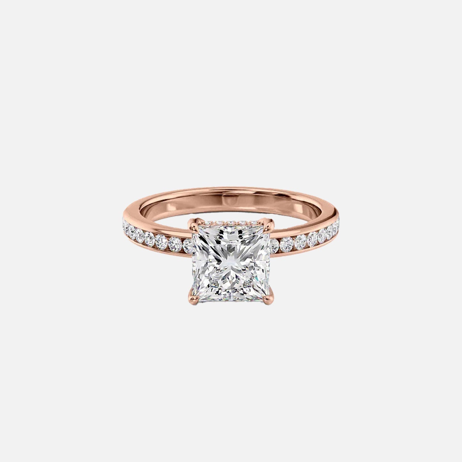  The Marilyn Princess Moissanite Ring 14k Rose Gold 001