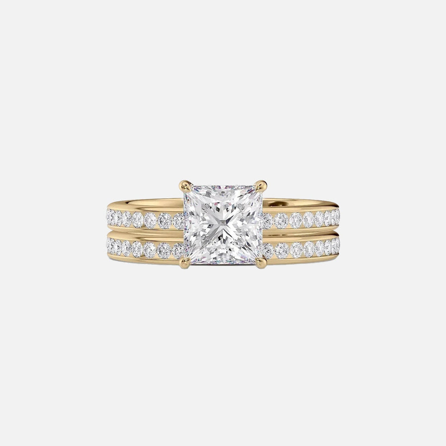  The Marilyn Princess Moissanite Ring 14k Yellow Gold 003