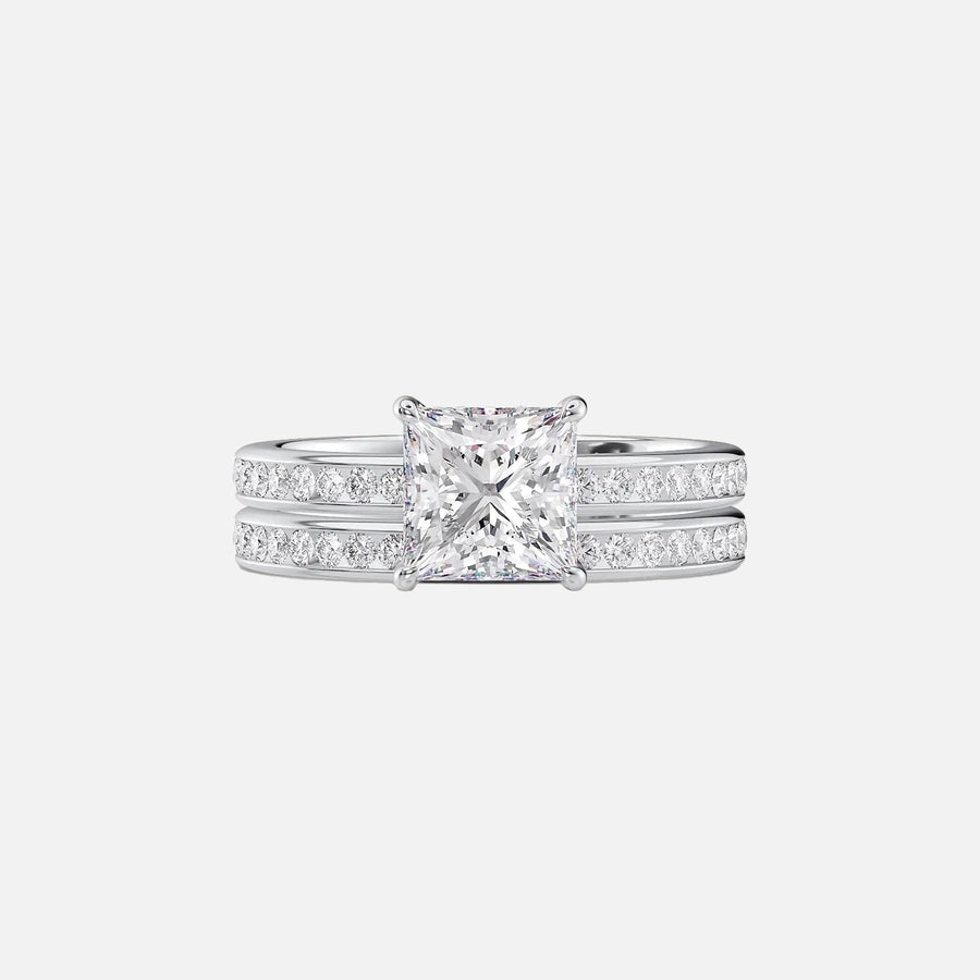  The Marilyn Princess Moissanite Ring 18k White Gold 003