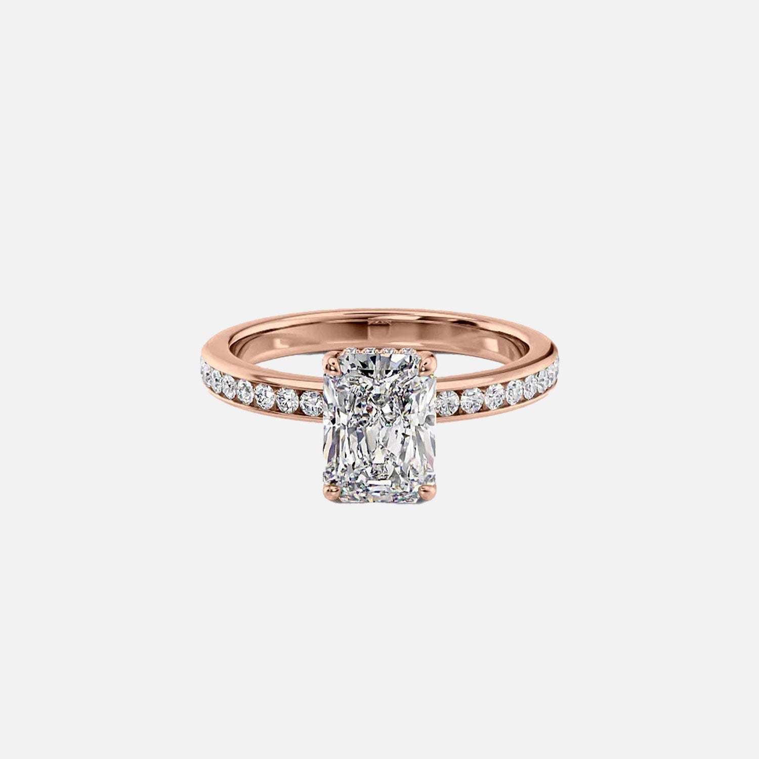  The Marilyn Radiant Moissanite Ring 14k Rose Gold 001