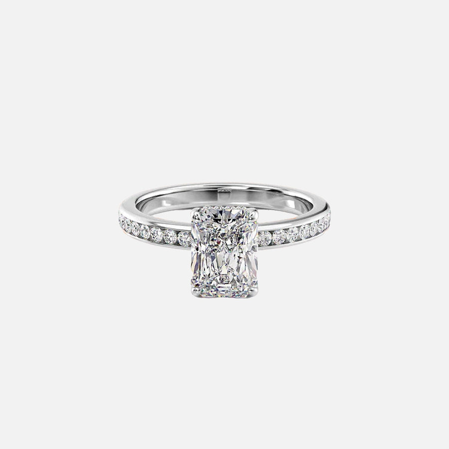  The Marilyn Radiant Moissanite Ring 14k White Gold 001