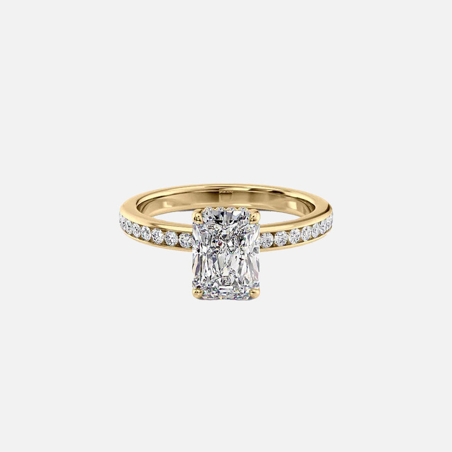 The Marilyn Radiant Moissanite Ring 14k Yellow Gold 001
