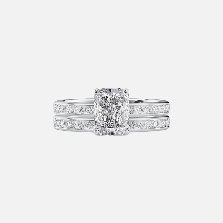  The Marilyn Radiant Moissanite Ring 18k White Gold 003