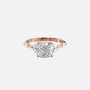  The Marquise Chelsea Cushion Moissanite Ring 14k Rose Gold 001