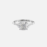  The Marquise Chelsea Cushion Moissanite Ring 14k White Gold 001