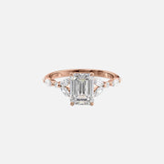  The Marquise Chelsea Emerald Lab Diamond Ring 14k Rose Gold 001