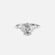  The Marquise Chelsea Oval Lab Diamond Ring 14k White Gold 001