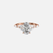  The Marquise Chelsea Oval Moissanite Ring 14k Rose Gold 001