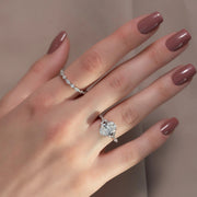  The Marquise Chelsea Oval Moissanite Ring 18k White Gold 003