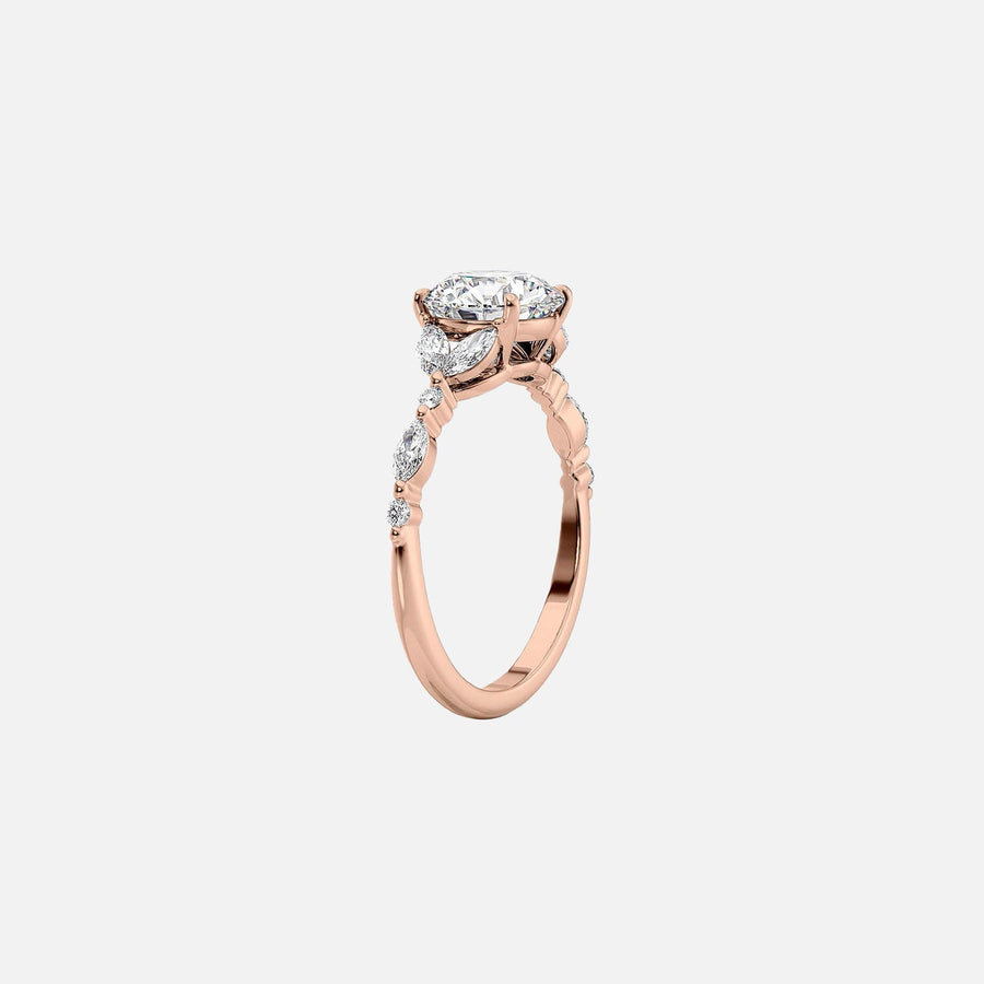  The Marquise Chelsea Princess Moissanite Ring 18k Rose Gold 002