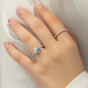  The Marquise Chelsea Round Lab Diamond Ring 18k White Gold 004 Final