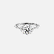  The Marquise Chelsea Round Moissanite Ring 18k White Gold 001