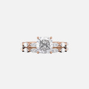  The Marquise Lucia Cushion Lab Diamond Ring 14k Rose Gold 003