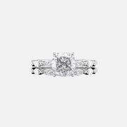  The Marquise Lucia Cushion Lab Diamond Ring 18k White Gold 003