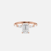  The Marquise Lucia Emerald Moissanite Ring 14k Rose Gold 001