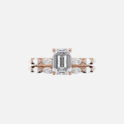  The Marquise Lucia Emerald Moissanite Ring 14k Rose Gold 003