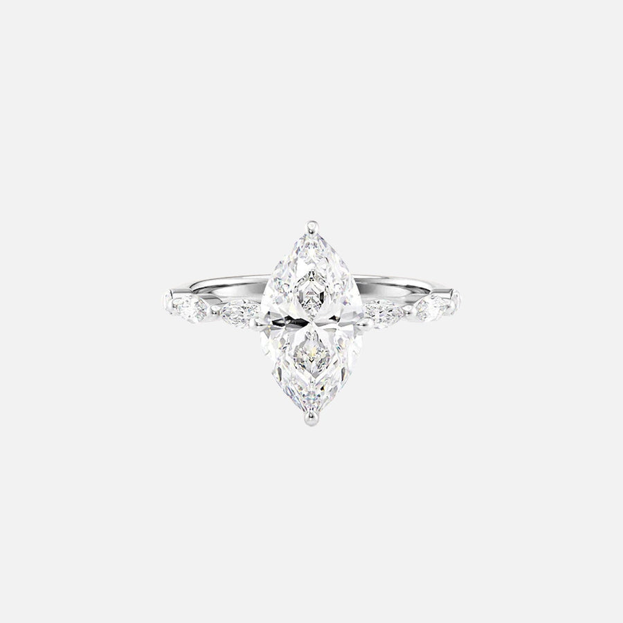  The Marquise Lucia Marquise Moissanite Ring 14k White Gold 001