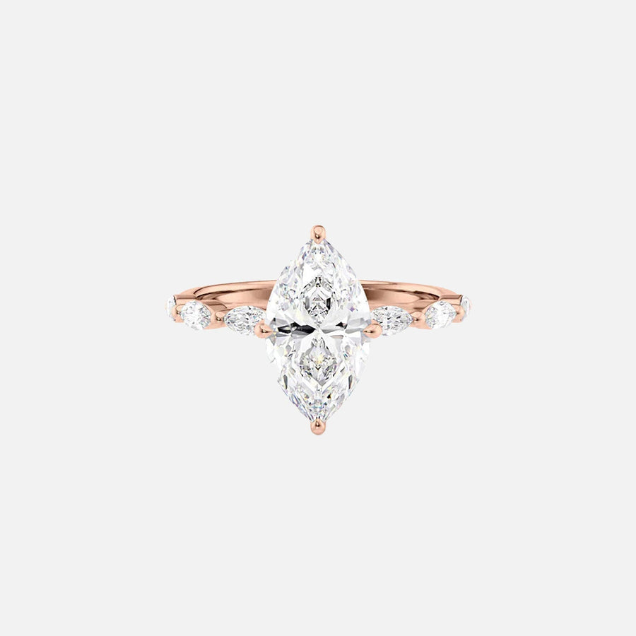  The Marquise Lucia Marquise Moissanite Ring 18k Rose Gold 001