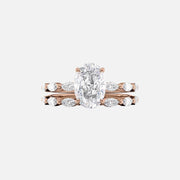  The Marquise Lucia Oval Moissanite Ring 14k Rose Gold 003