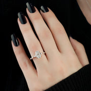  The Marquise Lucia Oval Moissanite Ring 14k Rose Gold 004