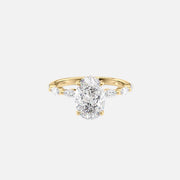 The Marquise Lucia Oval Moissanite Ring 14k Yellow Gold 001
