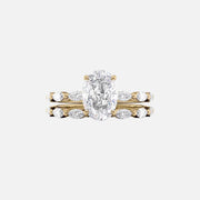  The Marquise Lucia Oval Moissanite Ring 14k Yellow Gold 003