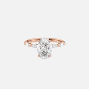  The Marquise Lucia Oval Moissanite Ring 18k Rose Gold 001