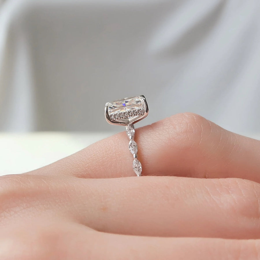  The Marquise Lucia Radiant Lab Diamond Ring 18k White Gold 005 Final