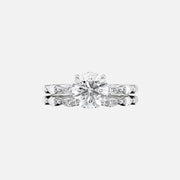  The Marquise Lucia Round Lab Diamond Ring 18k White Gold 003