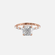  The Marquise Round Lindsey Cushion Lab Diamond Ring 14k Rose Gold 001