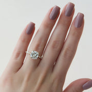  The Marquise Round Lindsey Cushion Lab Diamond Ring 14k Yellow Gold 003