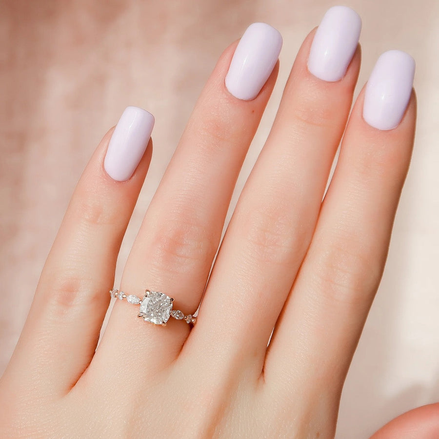  The Marquise Round Lindsey Cushion Lab Diamond Ring 18k Rose Gold 003