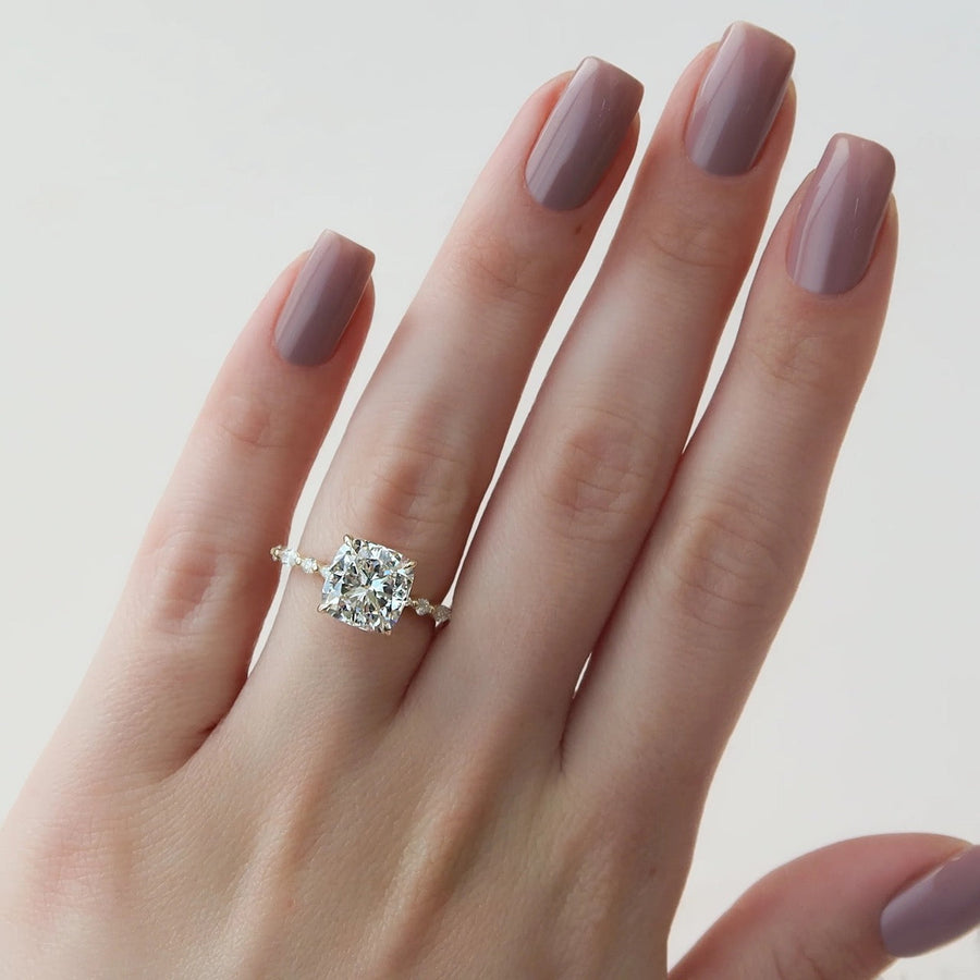  The Marquise Round Lindsey Cushion Lab Diamond Ring 18k Yellow Gold 003