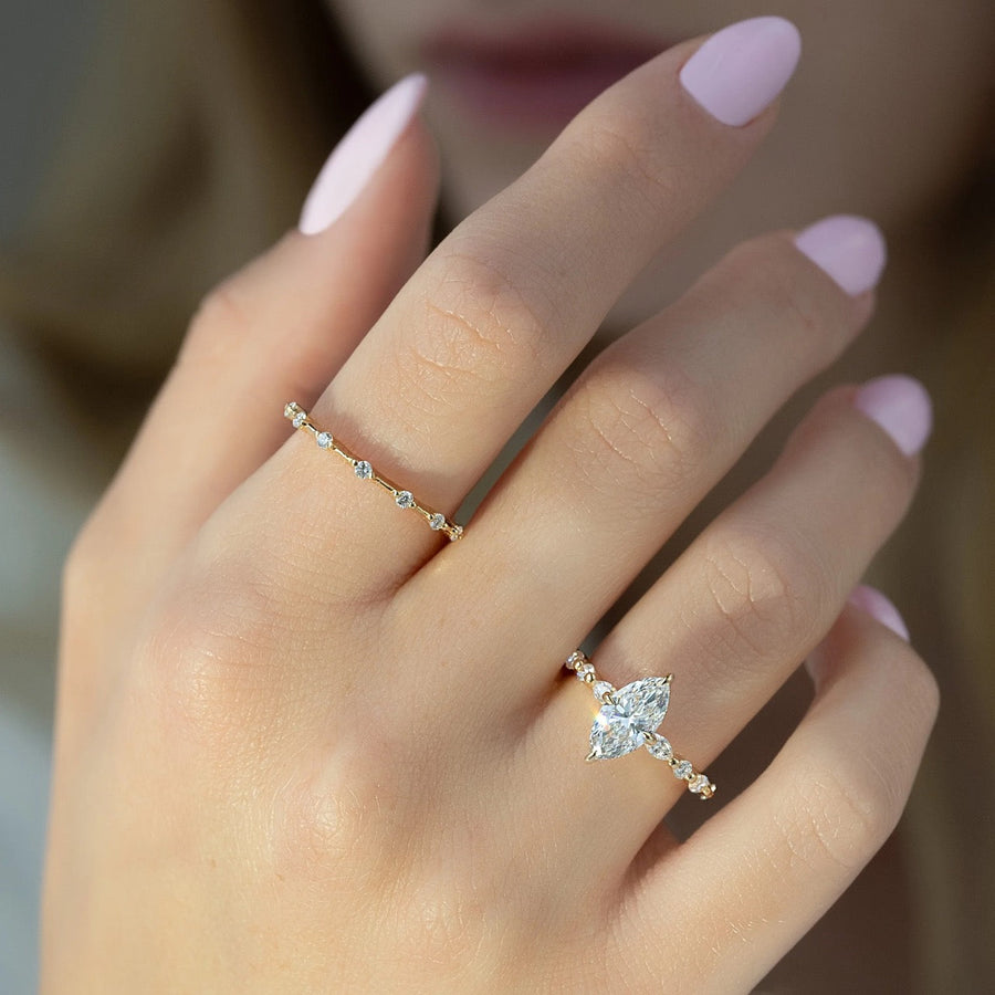  The Marquise Round Lindsey Marquise Lab Diamond Ring 14k Yellow Gold 003