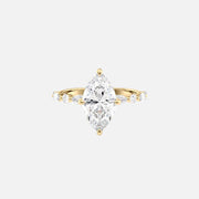 The Marquise Round Lindsey Marquise Lab Diamond Ring 18k Yellow Gold 001