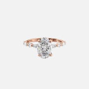  The Marquise Round Lindsey Oval Lab Diamond Ring 14k Rose Gold 001